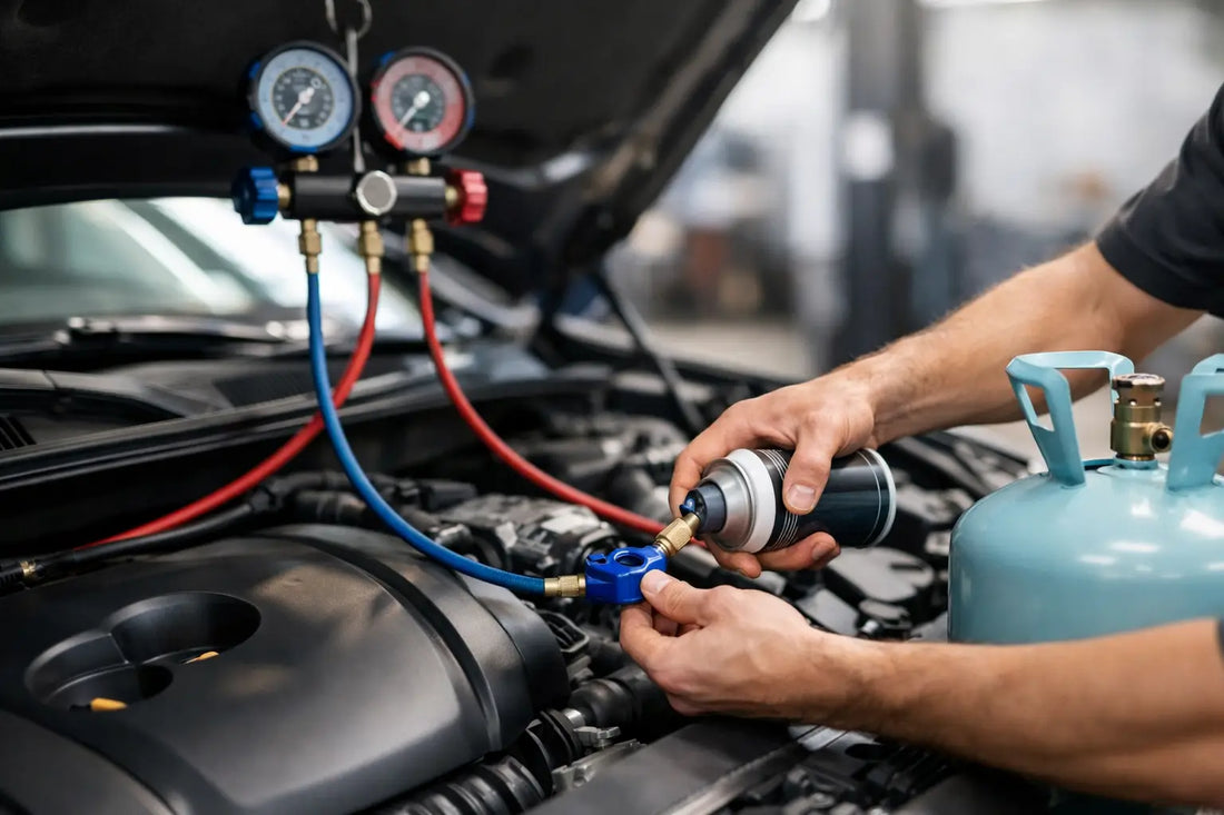Kältemittel Auto richtig nachfüllen und prüfen