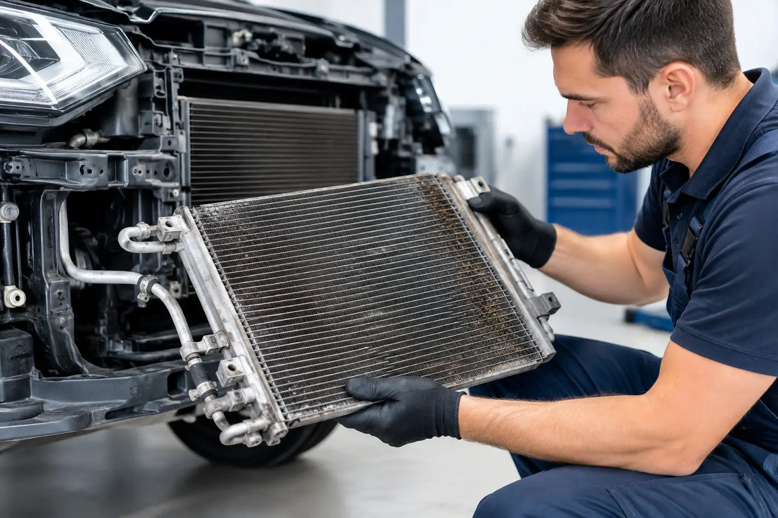 Kondensator-Schäden erkennen bei der Auto-Klimaanlage