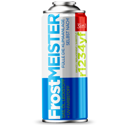 FrostMEISTER 3in1 - Gas zum selbstständigen Befüllen von Klimaanlagen mit Dichtmittel 400ml
